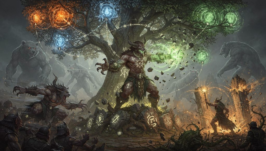 druid shapeshifter tree art